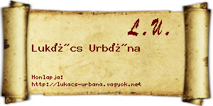 Lukács Urbána névjegykártya